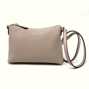 Kate Spade Bailey Crossbody Purse Bag in Warm Beige Leather k4651